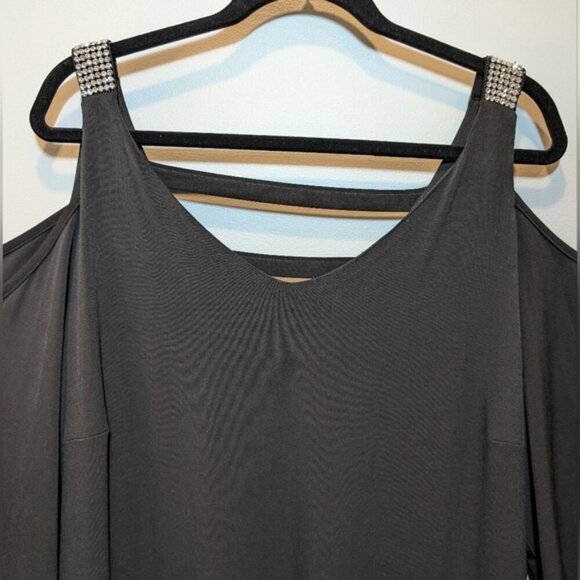 Lori Michaels Cold Shoulder Cocktail Dress Plus Size 3X Rhinestone Embellished - Picture 3 of 11